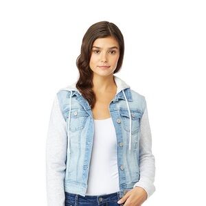 Wallflower Light Blue Denim Jacket with Gray Sleeves